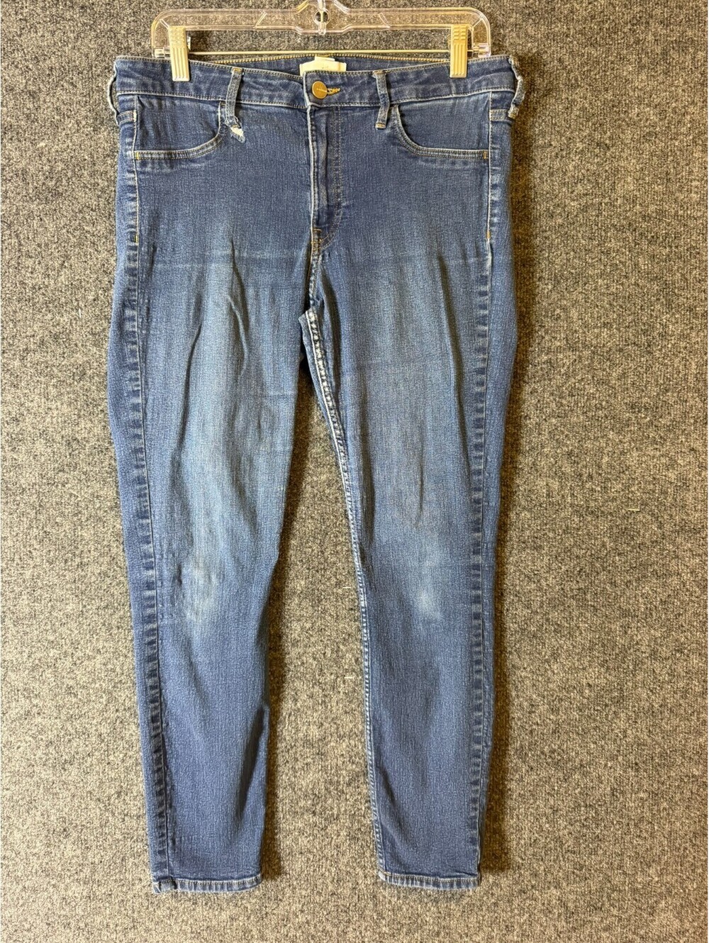 H&M Womens Skinny Jeans Size 12 US Blue Medium Wash Ankle Stretch Denim Pants